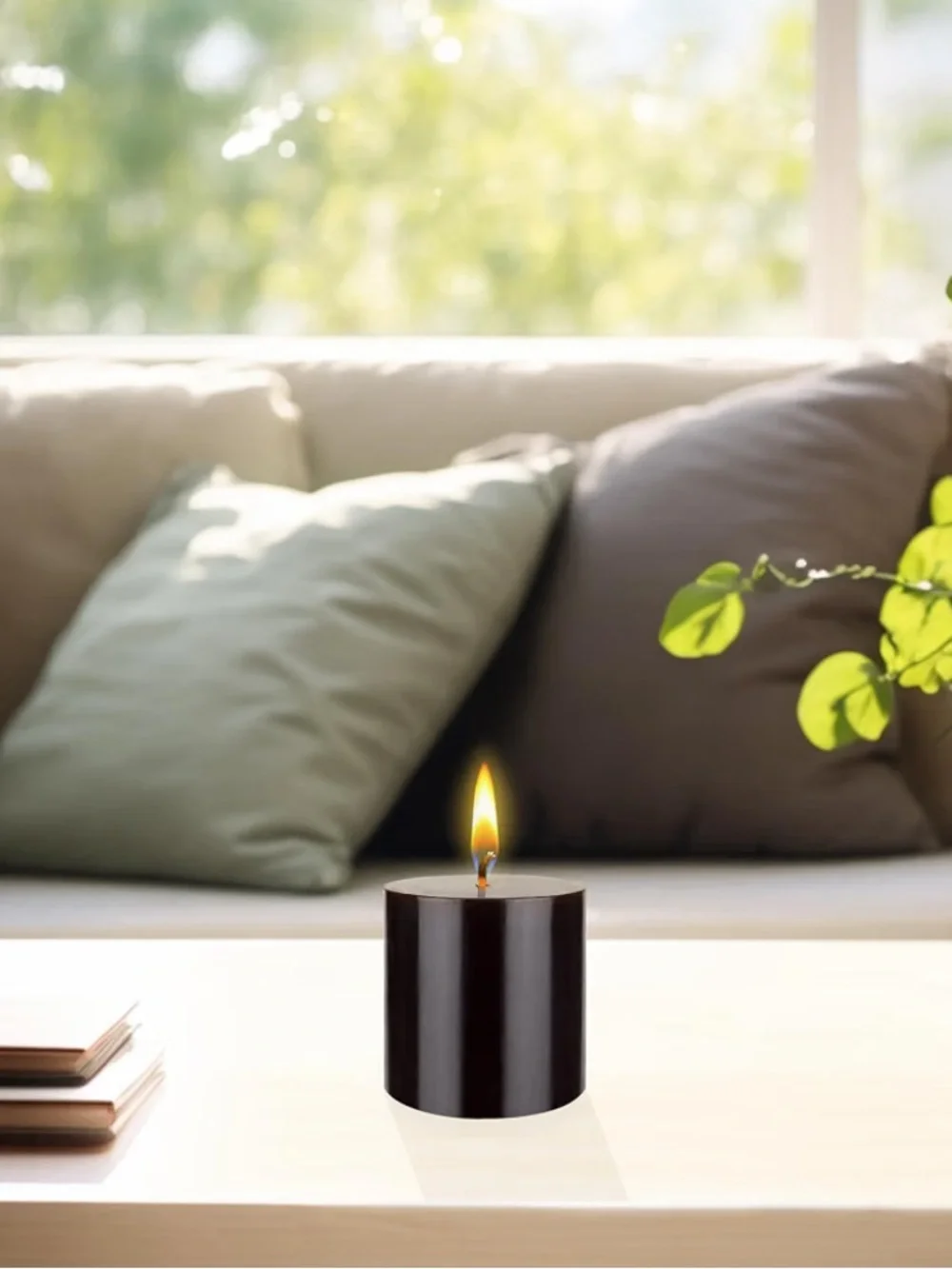 Black Unscented Pillar Candle Set of 3 - 3x3”
